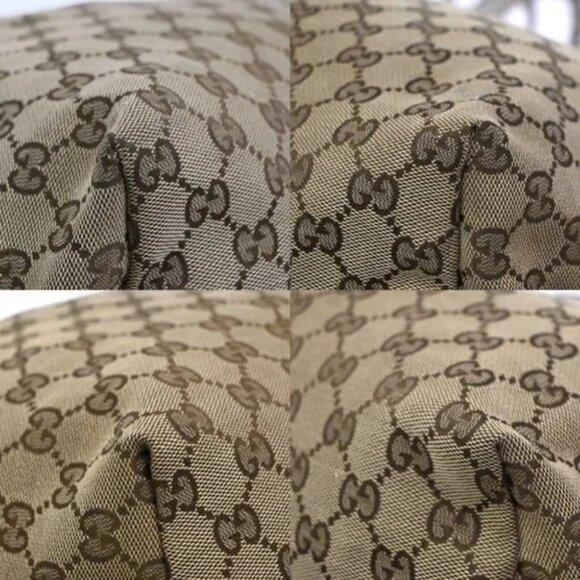 GUCCI Logo GG Pattern Bamboo Shoulder Bag Canvas Leather Brown White SHW 80EG214 - Picture 7 of 15